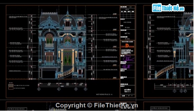 biệt thự 3 tầng,biệt thự 2 tầng,CAD biệt thự